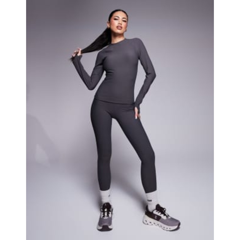 4505 active ribbed performance set in slate gray