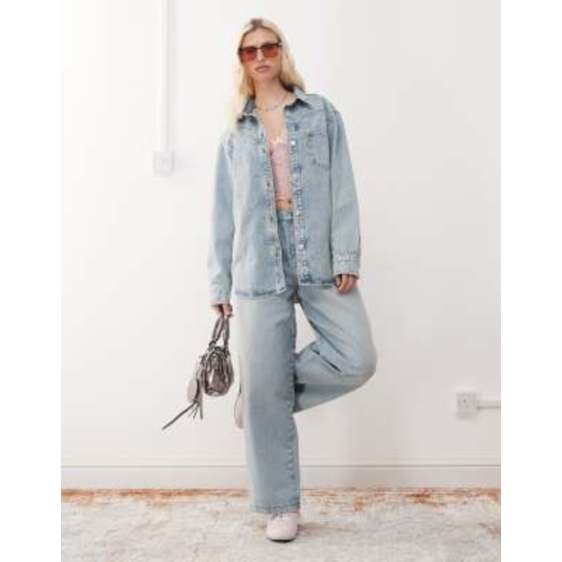 Reclaimed Vintage western set in light wash blue