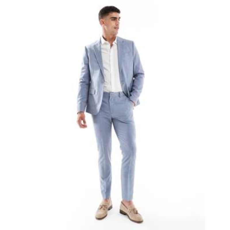 River Island skinny suit set in light blue