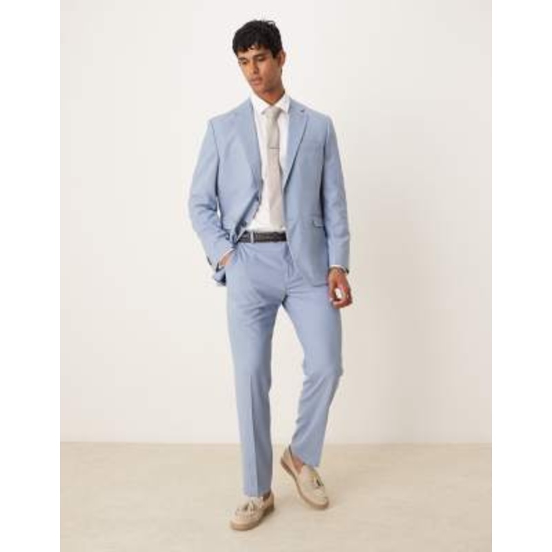 Selected Homme Liam regular fit suit set in light blue