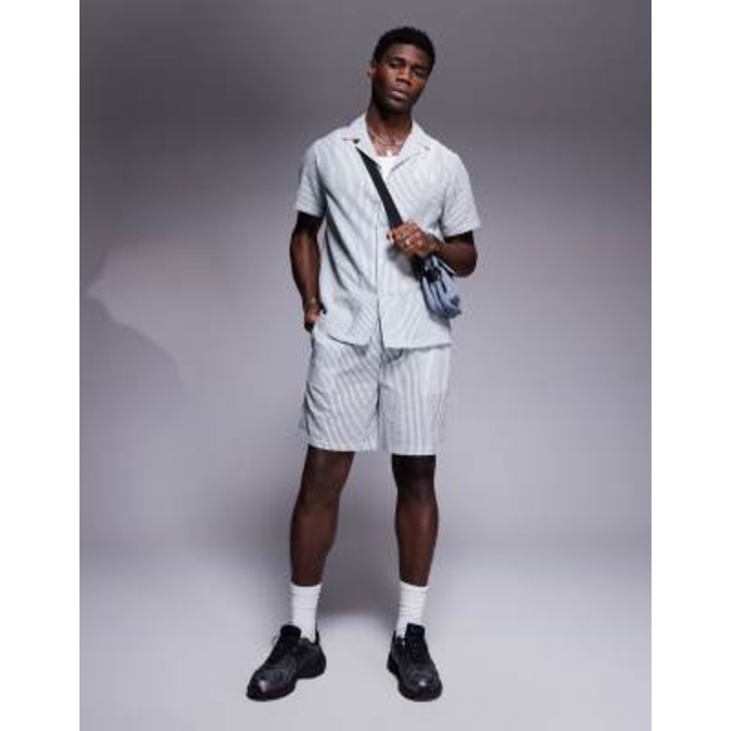 South Beach seersucker beach set in dark gray