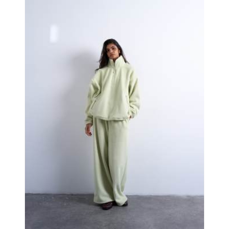 Topshop teddy set in lime green