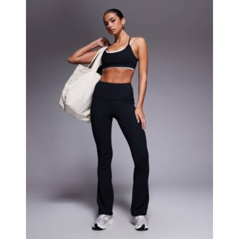 4505 micro rib yoga set in black