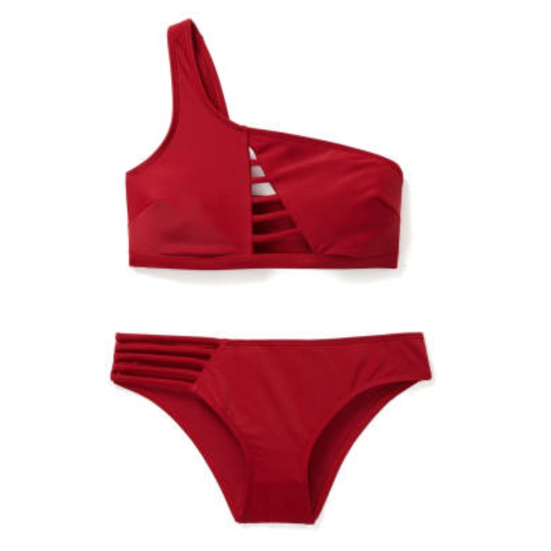 Adore Me Elle set in dark red