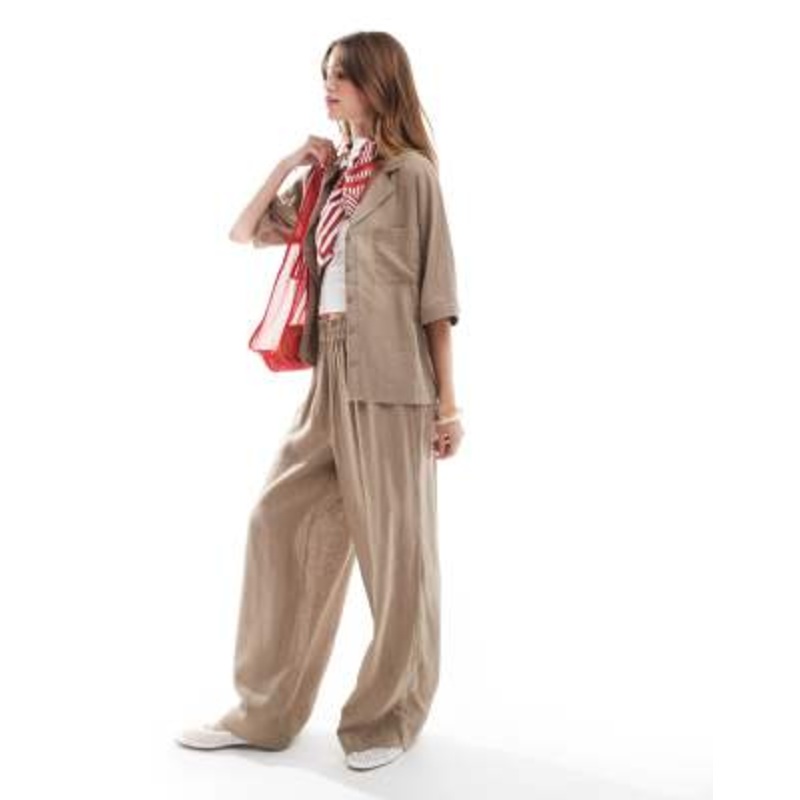 ONLY linen mix set in brown