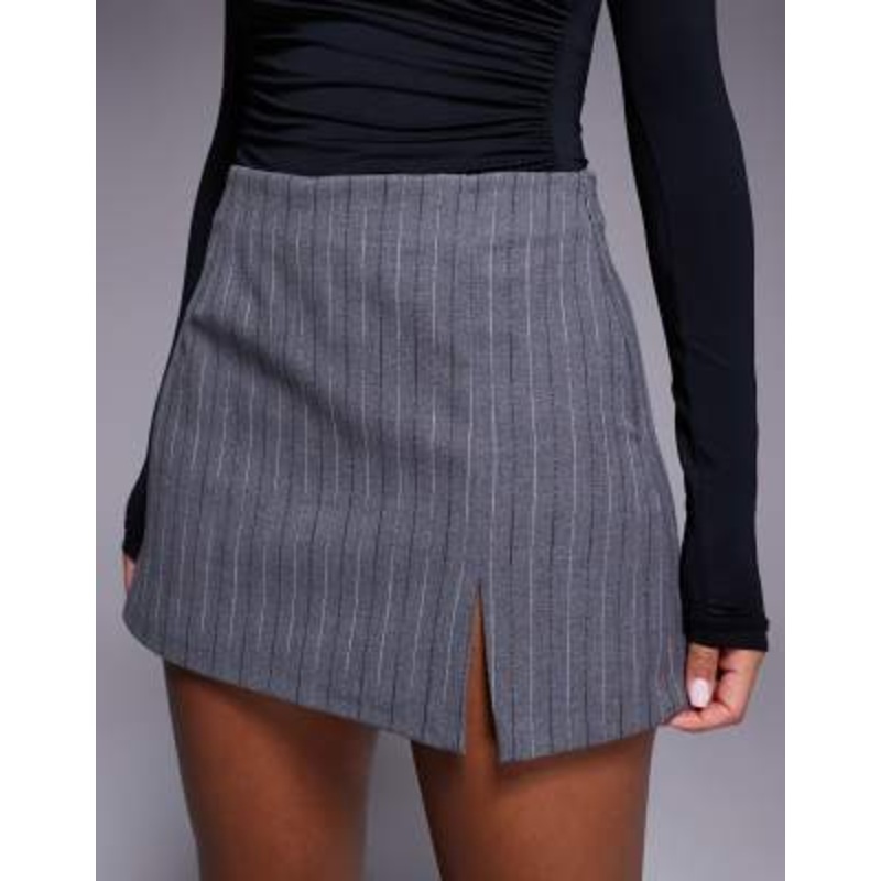 River Island pinstripe tailored set in dark gray