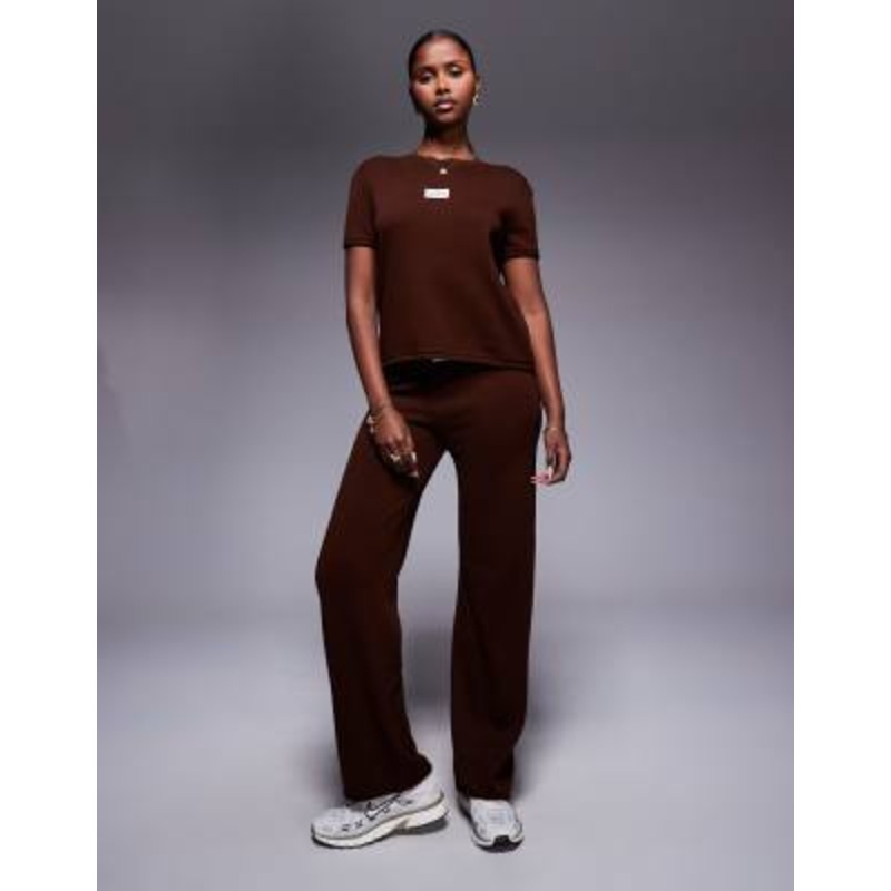 Weekend Collective knit set in chocolate