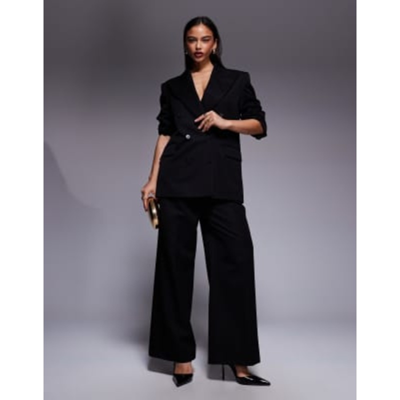 x THE SOURCED COLLECTION tailored suit set in black