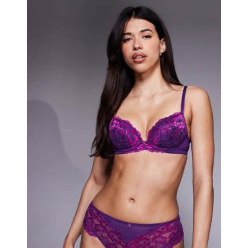 Ann Summers Sexy Lace two-tone set in dark purple