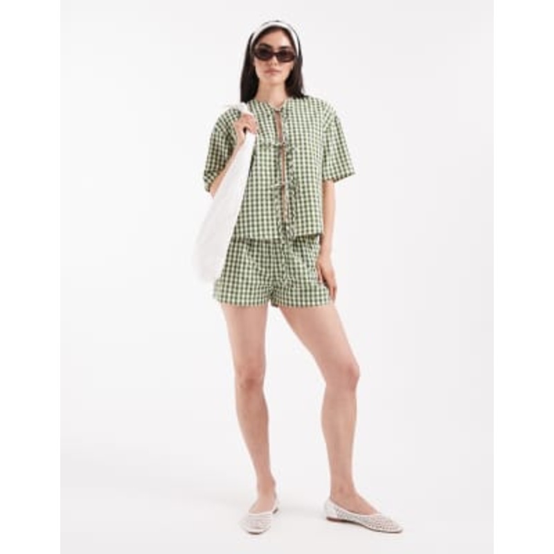 Daisy street green check set