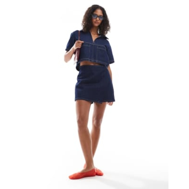 Denim skort rinse