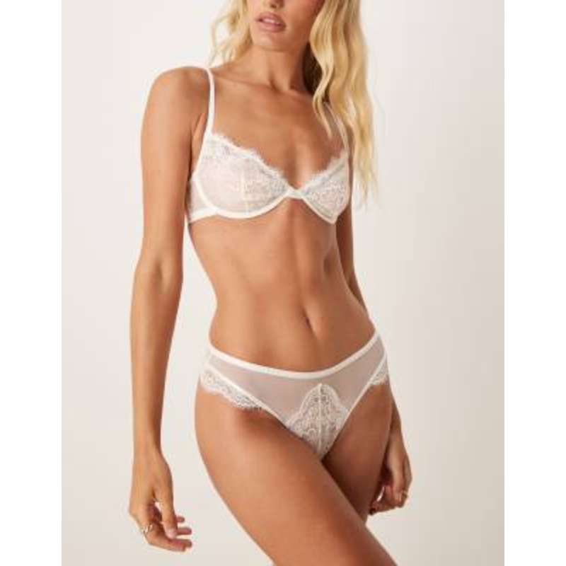 DESIGN Aurora lace lingerie set in off white