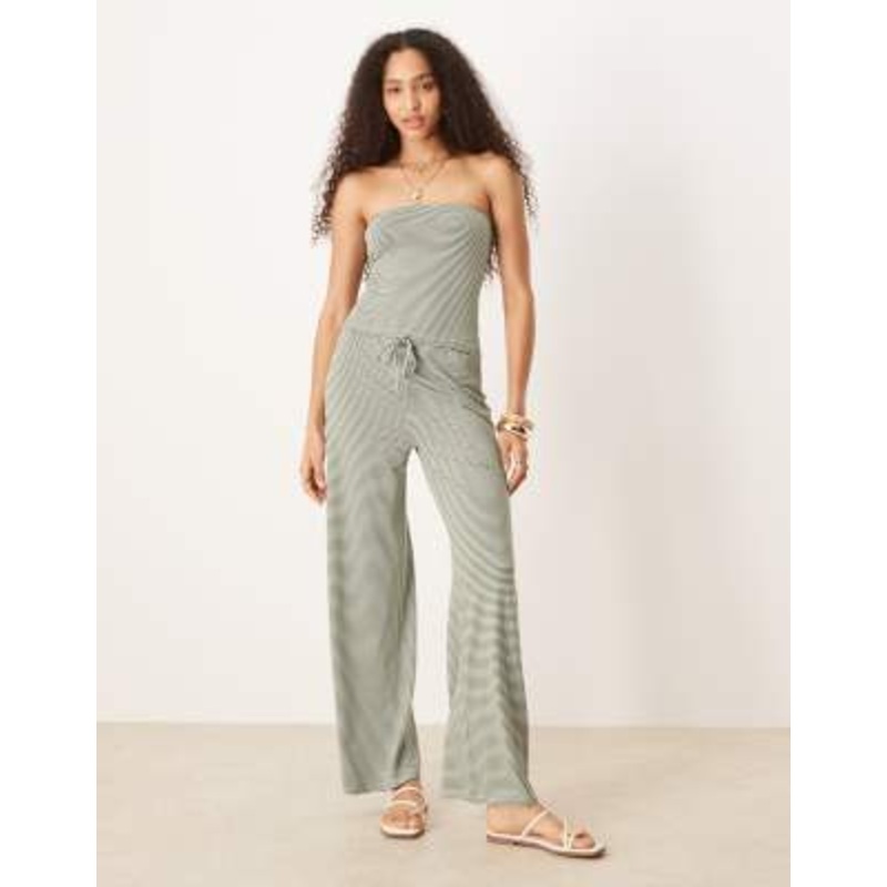 DESIGN bandeau top in green stripes – part of a set