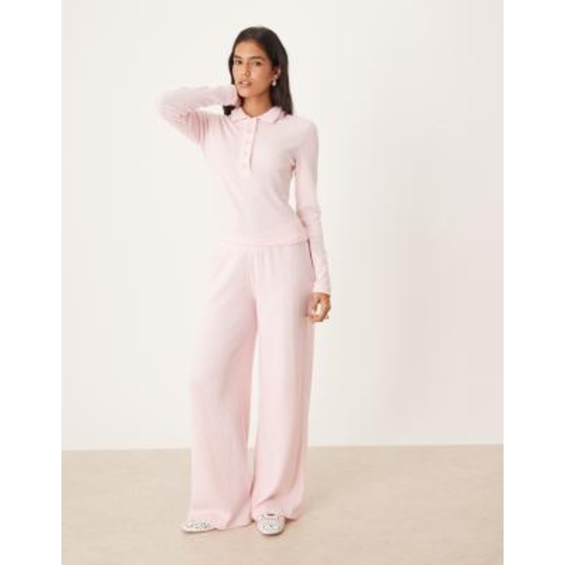 DESIGN brushed ribbed set in pink