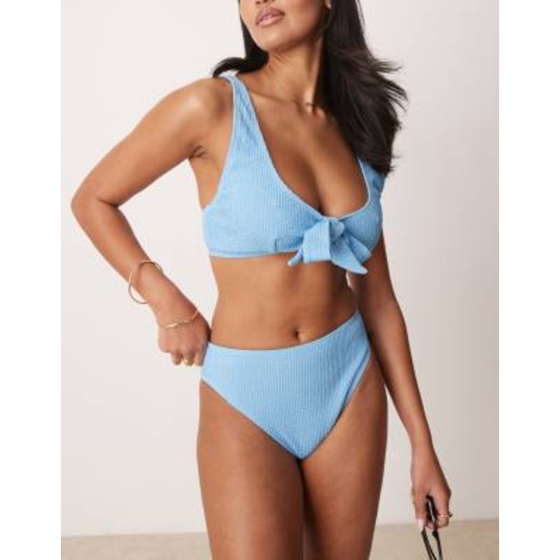 Peek & Beau Fuller Bust crinkle bikini set in blue