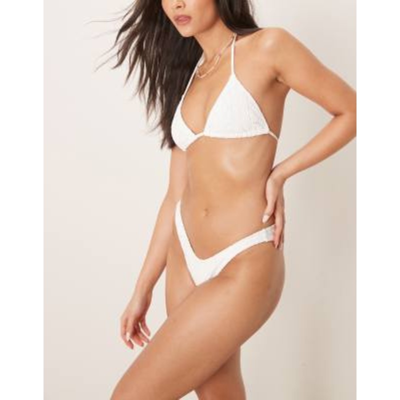 DESIGN Bertie eyelet bikini set in white