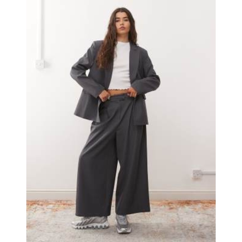 Reclaimed Vintage oversized slouchy set in gray