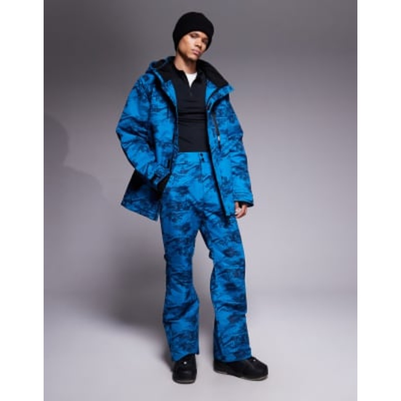 Threadbare ski set in blue and navy print