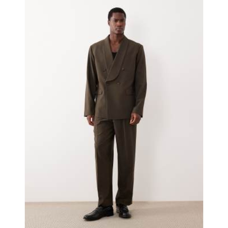 DESIGN boxy suit set in olive green