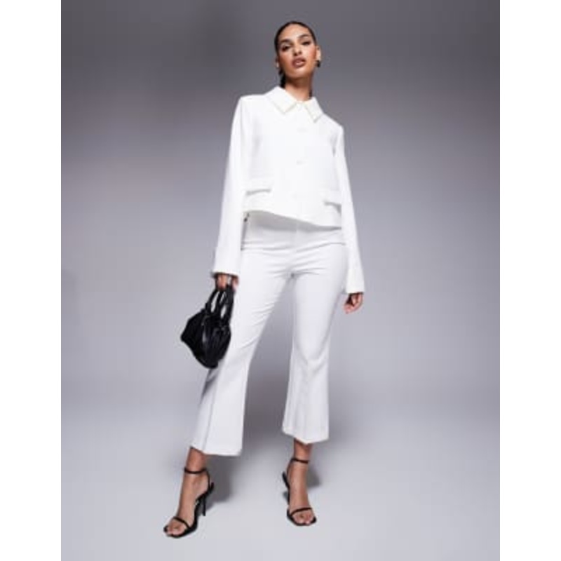 River Island crop flare in white