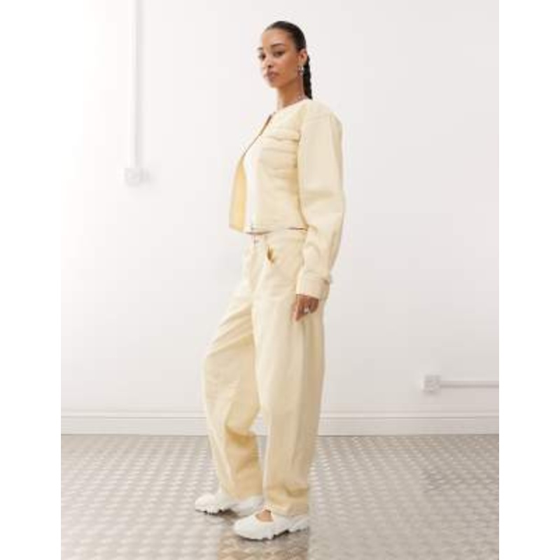 COLLUSION denim set in buttermilk