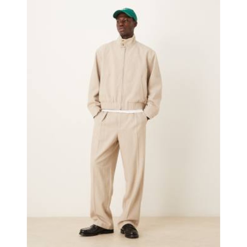 DESIGN blouson smart set in stone herringbone