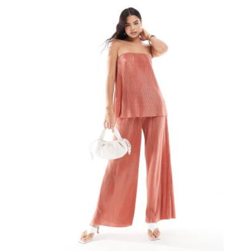 ONLY plisse set in dusky pink