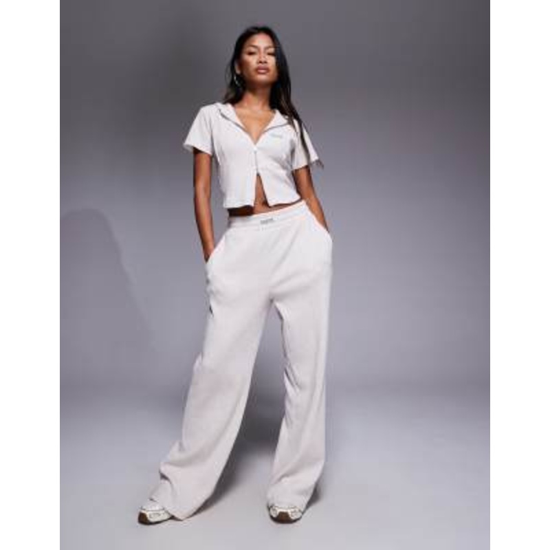 Weekend Collective waffle knit set in oatmeal