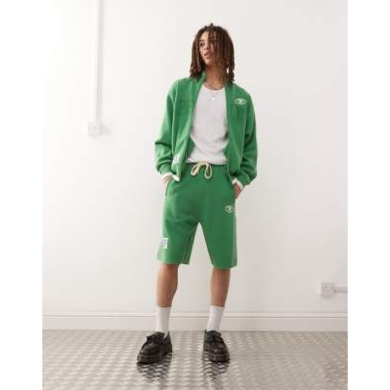Aape by A Bathing Ape knit set with college logo in green
