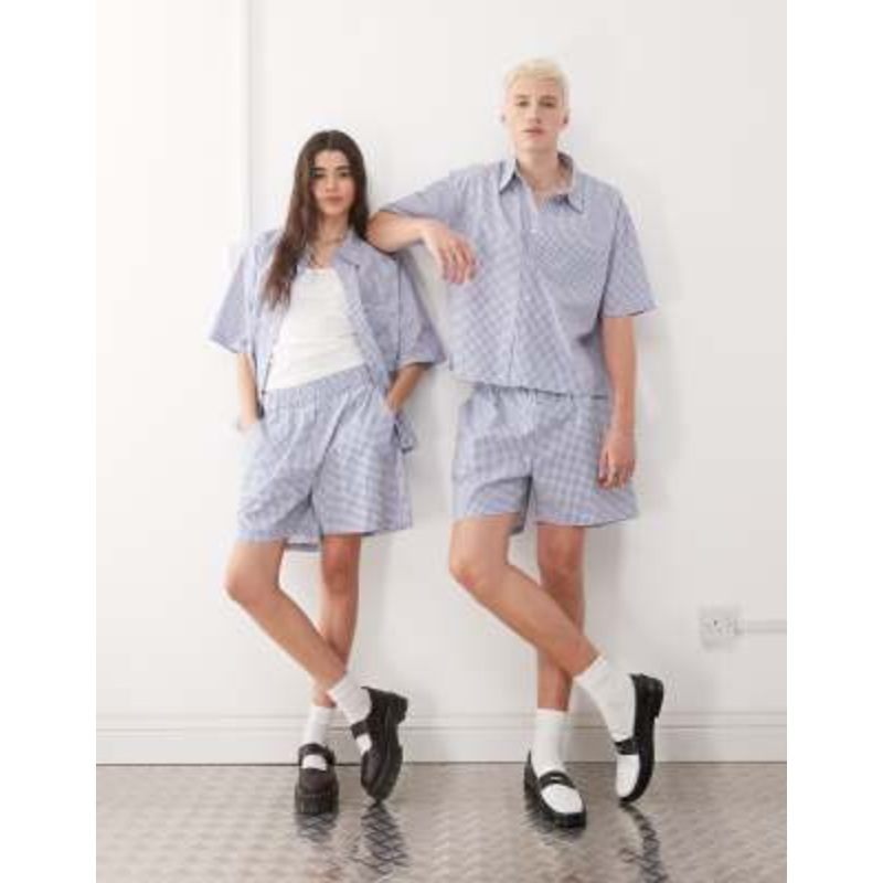 Reclaimed Vintage Unisex set in blue and white plaid