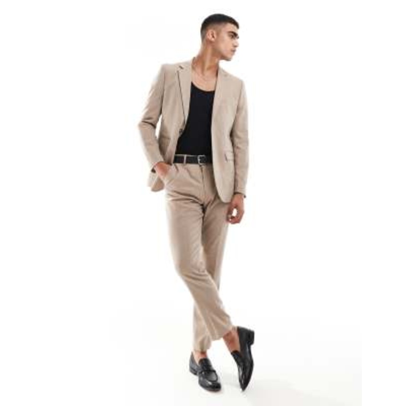 Selected Homme Neil regular fit suit in cream