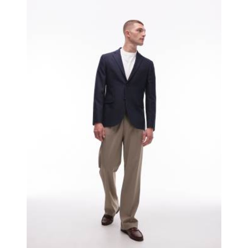 Topman skinny suit navy