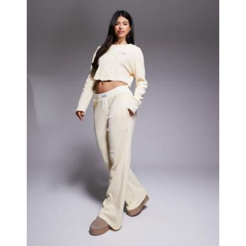 Weekend Collective waffle-knit set with nylon in buttermilk