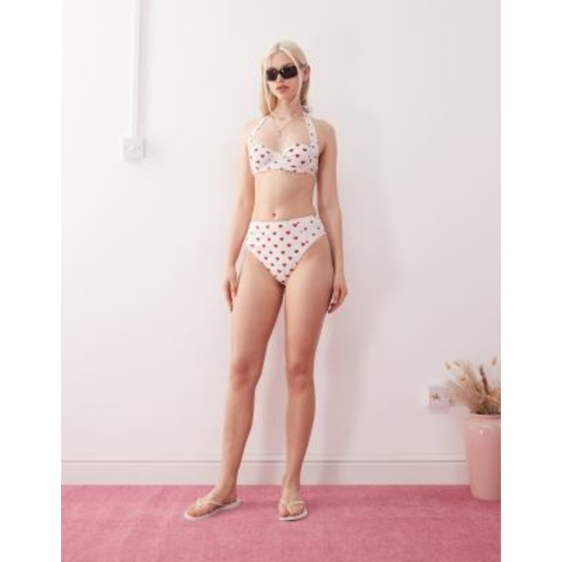 Reclaimed Vintage bikini set in retro heart print