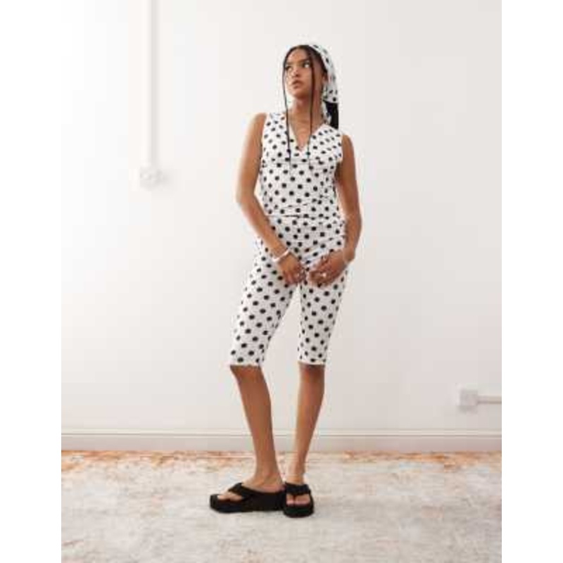 Reclaimed Vintage polka dot print set in white