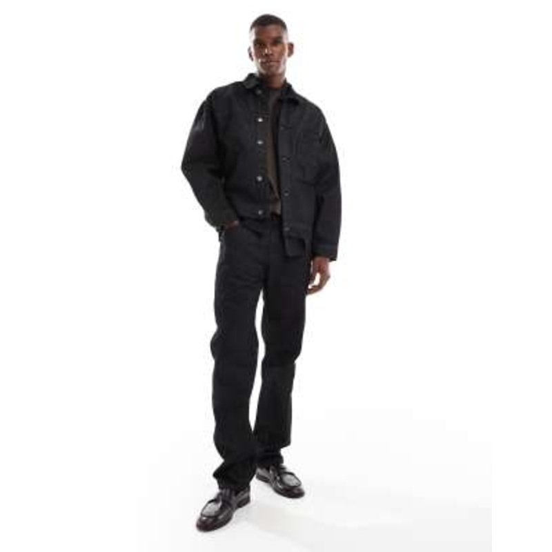 River Island minimalist denim set in rinsed black