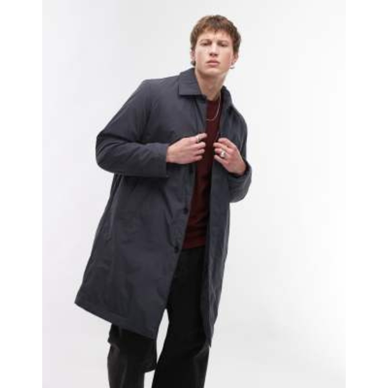 ARKET padded overcoat in gray blue