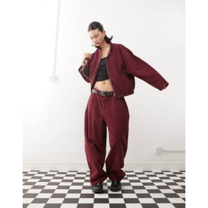 Reclaimed Vintage cord set in burgundy