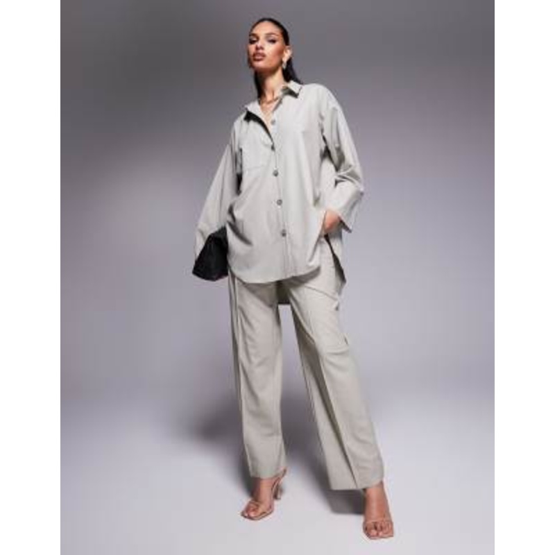 River Island oversized shirt in beige