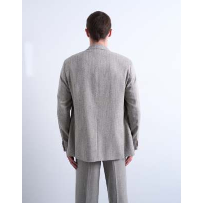 Topman herringbone suit set in stone
