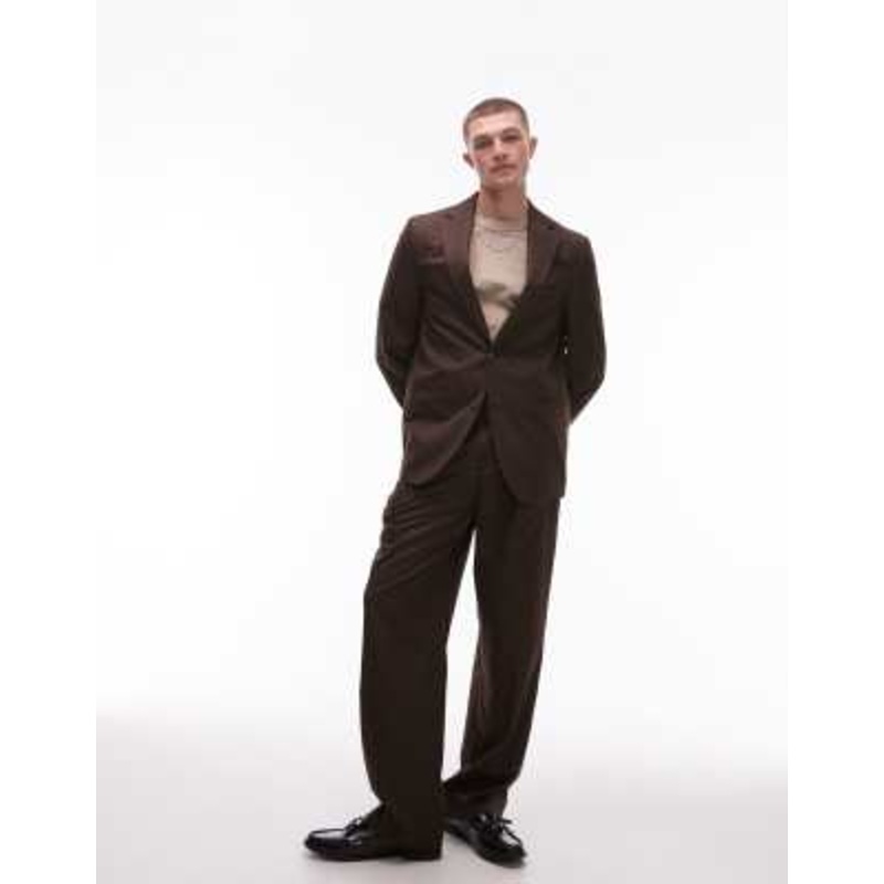 Topman relaxed suit in brown