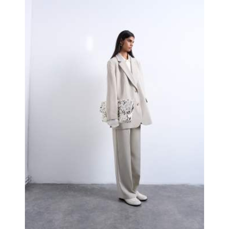 Topshop stone blazer set