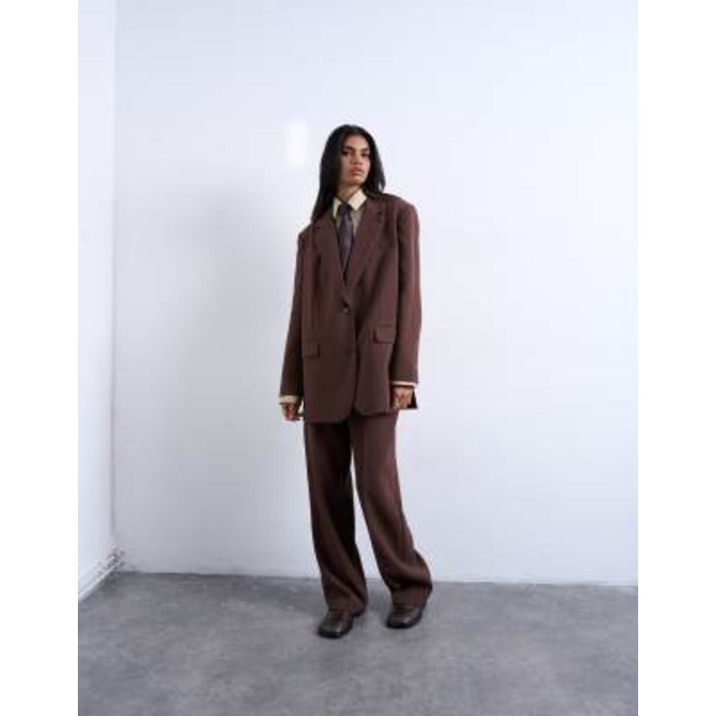 Topshop suit set in chocolate