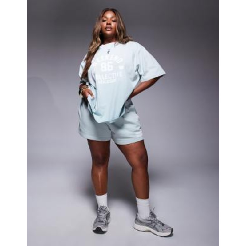 Weekend Collective Curve ombre heart puff print set in sage green