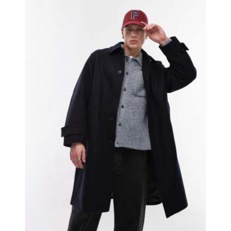 ARKET wool blend overcoat in blue