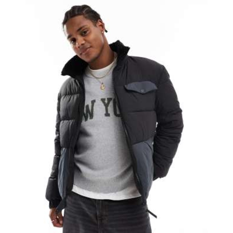 Cotton On vermont puffer coat in black