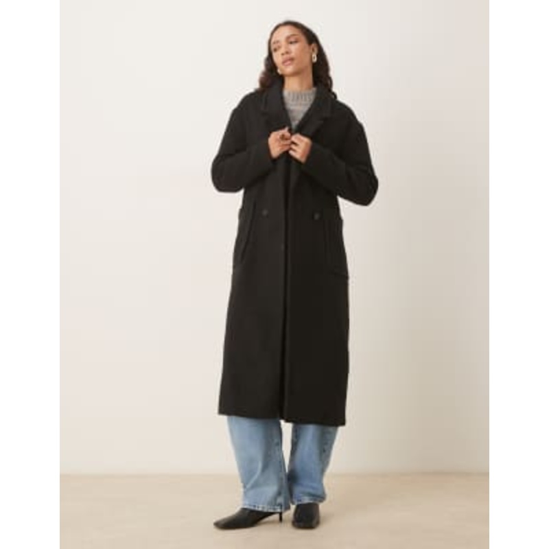 Glamorous oversized tailored coat in black