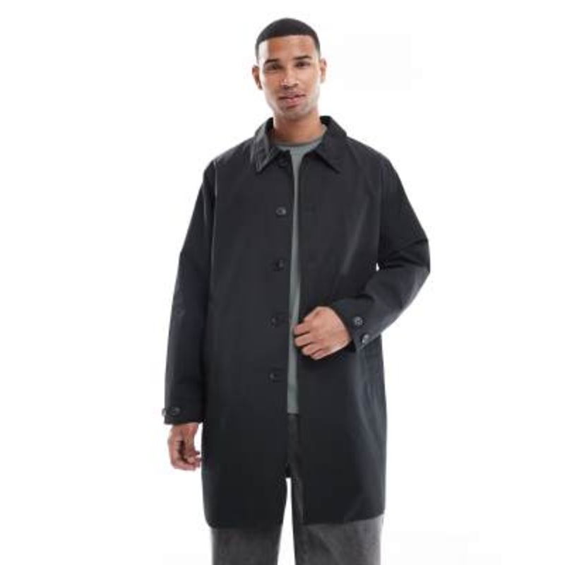 Jack & Jones trench coat in black