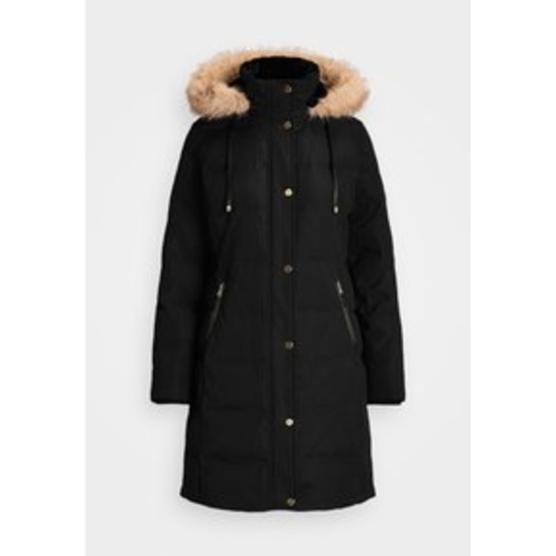 Lauren Ralph Lauren FAUX-FUR-TRIM HOODED DOWN COAT – Daunenmantel – black/schwarz