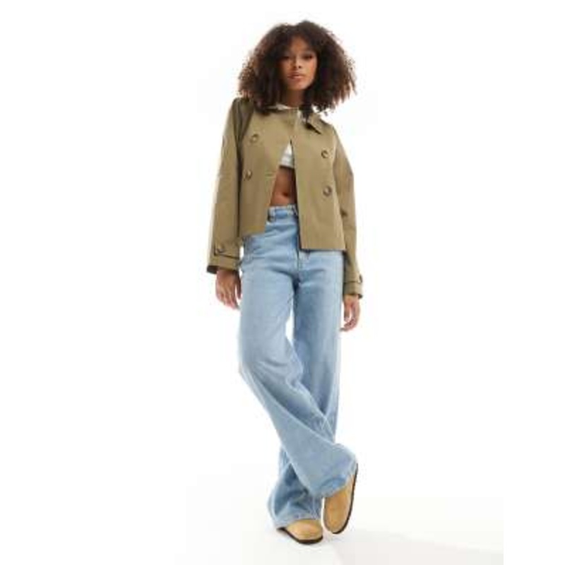 ONLY short trench coat in khaki